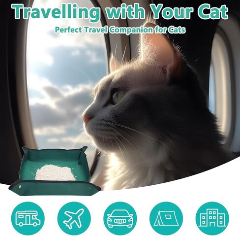 BNOSDM Silicone Cat Food Bowls Portable Litter Box Kit for Car, Hotels, Outings, Temporary Stays in Saudi Arabia