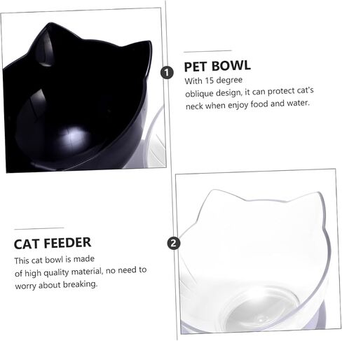 Merryhapapy Cat Ears Double Bowl Portable Two Color Cat Catmer Bowl Bown Description Desactable Desactable To Sycording Mater in Saudi Arabia