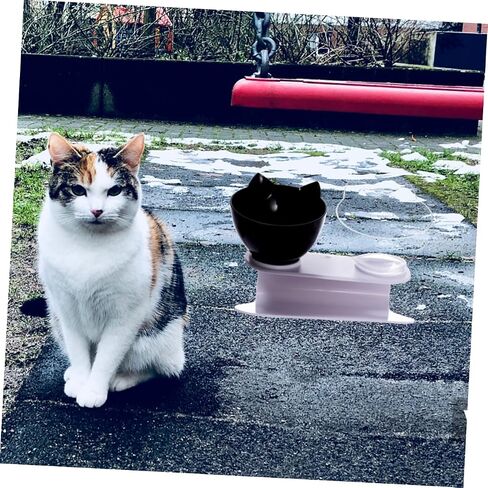 Merryhapapy Cat Ears Double Bowl Portable Two Color Cat Catmer Bowl Bown Description Desactable Desactable To Sycording Mater in Saudi Arabia