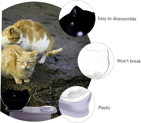 Merryhapapy Cat Ears Double Bowl Portable Two Color Cat Catmer Bowl Bown Description Desactable Desactable To Sycording Mater in Saudi Arabia