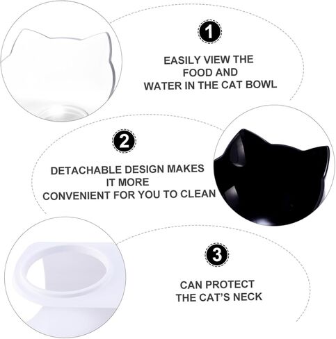 Merryhapapy Cat Ears Double Bowl Portable Two Color Cat Catmer Bowl Bown Description Desactable Desactable To Sycording Mater in Saudi Arabia