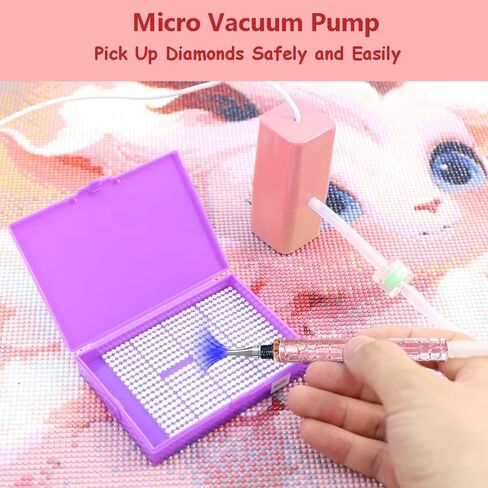 Muzagroo Art Electric Diamond Painting Pen with Adjustable Suction for Adults, Vacuum Pen for Diamond Art with Storage Bag, Diamond Painting Accessories Tools E-Painter Pen No Need Wax (Blue) in Saudi Arabia