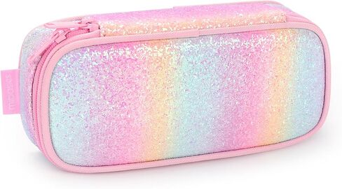 Mibasies Girls Pencil Case for Kids و Multi Inlot Pency Bagust و Pink Blue Rainbow in Kuwait