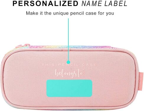 Mibasies Girls Pencil Case for Kids و Multi Inlot Pency Bagust و Pink Blue Rainbow in Kuwait