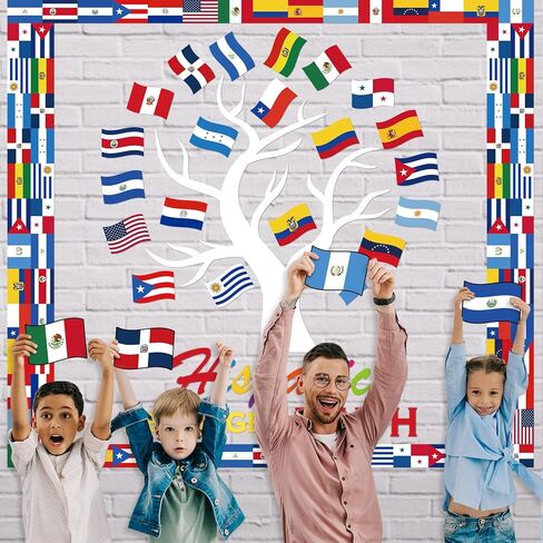 احتضان ديكورات شهر التراث من أصل إسباني ، زخارف ألواح ، أمريكا اللاتينية ، ديكور الفصول الدراسية الإسبانية ، اللوازم الحزب الوطني من أصل إسباني ، مستلزمات الحفلات المدرسية من أصل إسباني (شجرة) in Saudi Arabia