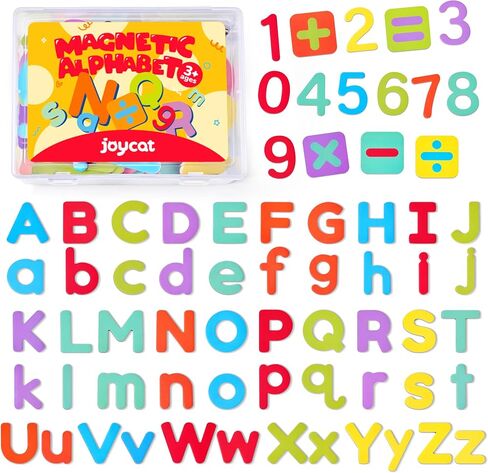 JoyCat Wooden Magnetic Letters and Numbers, Large ABC 123 Alphabet Fridge Magnets for Toddlers & Kids, Uppercase Letters, Math Symbols, Preschool Educational Learning Refrigerator Toy Set (63 PCS) in Saudi Arabia