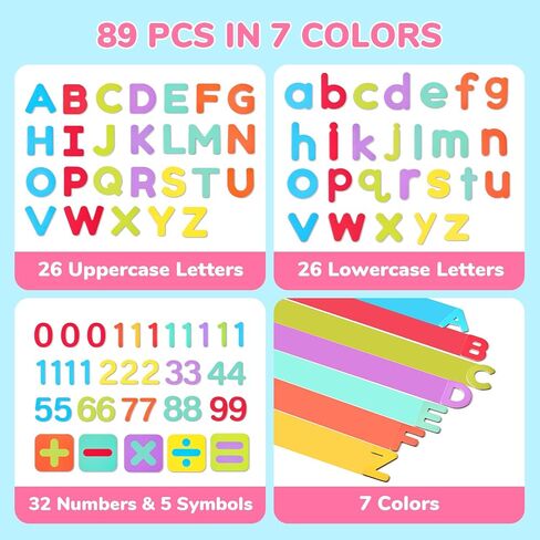 JoyCat Wooden Magnetic Letters and Numbers, Large ABC 123 Alphabet Fridge Magnets for Toddlers & Kids, Uppercase Letters, Math Symbols, Preschool Educational Learning Refrigerator Toy Set (63 PCS) in Saudi Arabia