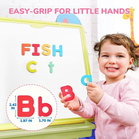 JoyCat Wooden Magnetic Letters and Numbers, Large ABC 123 Alphabet Fridge Magnets for Toddlers & Kids, Uppercase Letters, Math Symbols, Preschool Educational Learning Refrigerator Toy Set (63 PCS) in Saudi Arabia