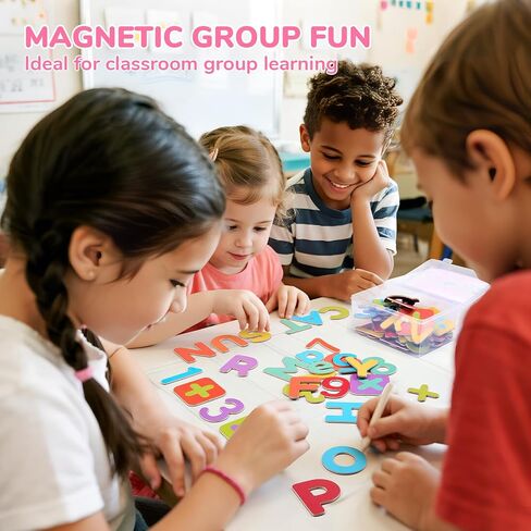 JoyCat Wooden Magnetic Letters and Numbers, Large ABC 123 Alphabet Fridge Magnets for Toddlers & Kids, Uppercase Letters, Math Symbols, Preschool Educational Learning Refrigerator Toy Set (63 PCS) in Saudi Arabia