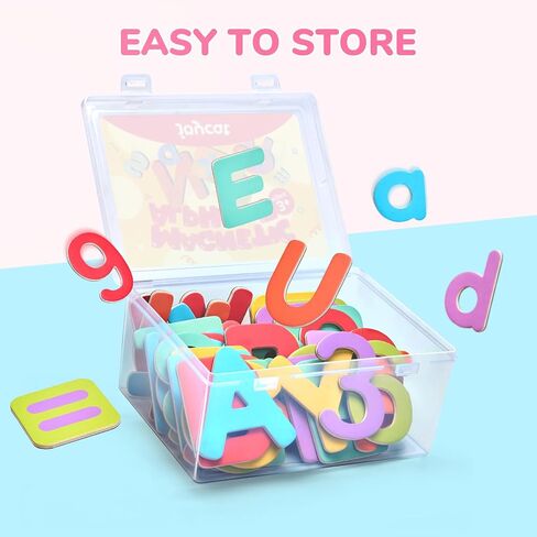 JoyCat Wooden Magnetic Letters and Numbers, Large ABC 123 Alphabet Fridge Magnets for Toddlers & Kids, Uppercase Letters, Math Symbols, Preschool Educational Learning Refrigerator Toy Set (63 PCS) in Saudi Arabia