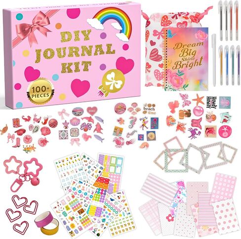 DIY Journal Kit for Girls Age 8-14, Craft Kits Gifts for Teenage Girls,Diary Notebook Scrapbook Stationery Gift Set,Christmas Birthday Gift Ideas for 8 9 10 11 12 13 14 Year Old Girl Daughter Teen in Saudi Arabia