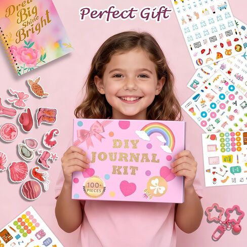 DIY Journal Kit for Girls Age 8-14, Craft Kits Gifts for Teenage Girls,Diary Notebook Scrapbook Stationery Gift Set,Christmas Birthday Gift Ideas for 8 9 10 11 12 13 14 Year Old Girl Daughter Teen in Saudi Arabia