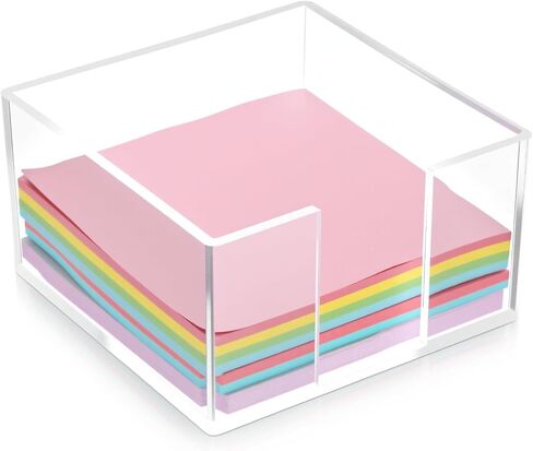 حامل ملاحظة لزجة أكريليك ، حامل 3 × 3 Clastal Clear Notepad Holder Anti-Slip Post Post Moversions حاملي الملاحظة اللزجة لموزعات مكتب Office Desk Home Organizer in Kuwait