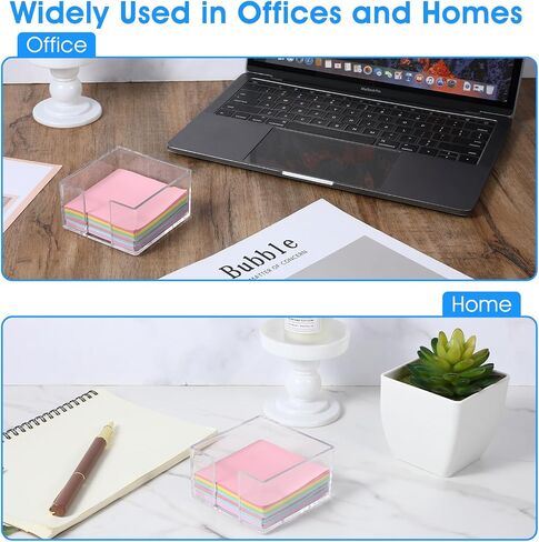 حامل ملاحظة لزجة أكريليك ، حامل 3 × 3 Clastal Clear Notepad Holder Anti-Slip Post Post Moversions حاملي الملاحظة اللزجة لموزعات مكتب Office Desk Home Organizer in Kuwait