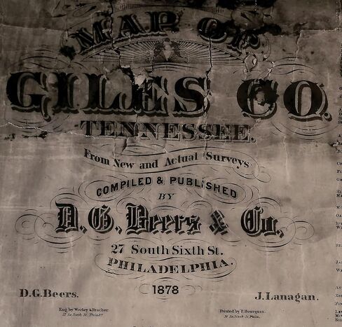 1878 Map of Giles County Tennessee (Material: 20" x 30" Matte) in Saudi Arabia