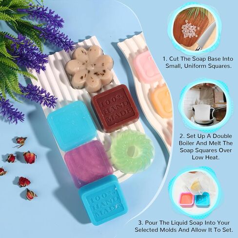 Dewiitine DIY Soap Making Kit, Soap Kit with Soap Mold Melt and Pour Soap Base Fragrances Dried Flowers Glitter Soap Colorant DIY Craft Kit for Adults Beginners in Saudi Arabia