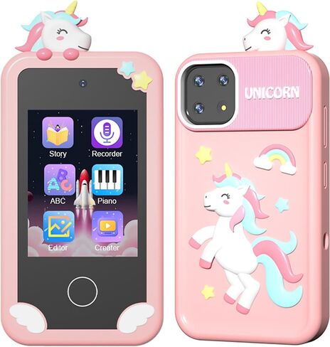 Kids Smart Phone Toy for Boys & Girls Ages 3–9 – 2.8" Touchscreen, Dual Camera, 16 Learning Games, Music Player, 8GB SD Card, No WiFi Needed, Montessori Gift for Toddlers, Birthday & Holiday Present in Saudi Arabia