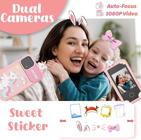 Kids Smart Phone Toy for Boys & Girls Ages 3–9 – 2.8" Touchscreen, Dual Camera, 16 Learning Games, Music Player, 8GB SD Card, No WiFi Needed, Montessori Gift for Toddlers, Birthday & Holiday Present in Saudi Arabia