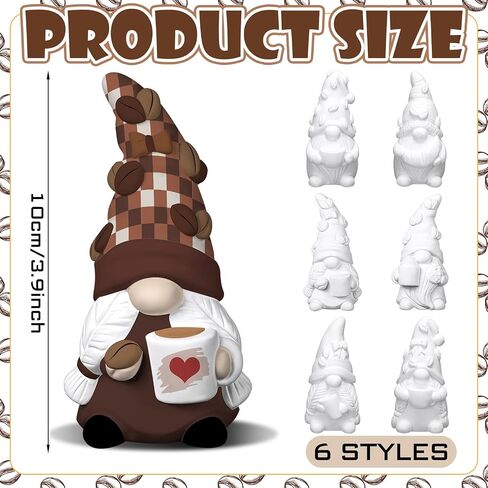 Eersida 6 Sets Fall Gnome Ready to Paint Your Own Autumn Decor 3D Statues 4'' DIY Unpainted Ceramics Fall Gnome Figurines Kit Blank Paintable Ceramic Classroom Craft Thanksgiving Autumn Decoration in Saudi Arabia