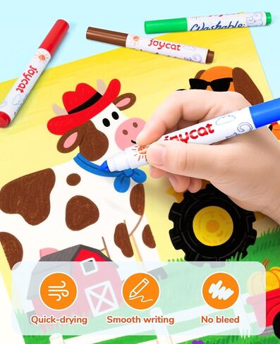 Joycat 48 Count Count Doashers for Kids ، 48 Color Tarmable Warkers with with Carry and Storage ، وعلامات التلوين بشكل كبير للفتيان الفتيات ، لوازم الفصل الدراسي المدرسي in Saudi Arabia