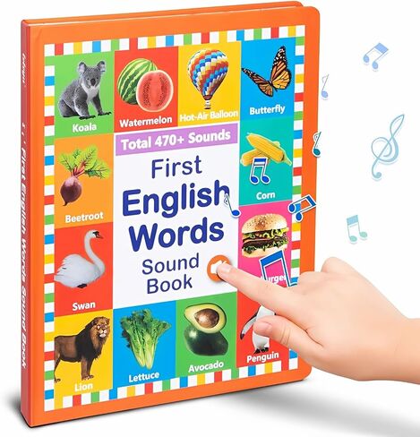 2025 New My English Words First Book Book Toy ، Learning Learning Talking Book ، 470+ كلمة ، 21 موضوعًا ، اضغط لتعلم الصوتيات ، كتب تعليمية تفاعلية للأطفال من عمر 3 سنوات أ in Kuwait