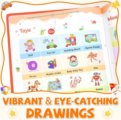 2025 New My English Words First Book Book Toy ، Learning Learning Talking Book ، 470+ كلمة ، 21 موضوعًا ، اضغط لتعلم الصوتيات ، كتب تعليمية تفاعلية للأطفال من عمر 3 سنوات أ in Kuwait