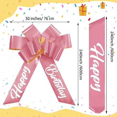 Giant Birthday Car Bow 30 Inch Large Pull Ribbon, Huge Wrapping Bow Car Decoration for Christmas Parties Birthday(Blue) in Saudi Arabia