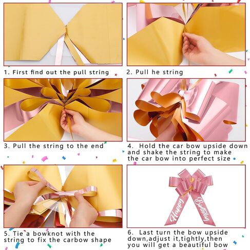 Giant Birthday Car Bow 30 Inch Large Pull Ribbon, Huge Wrapping Bow Car Decoration for Christmas Parties Birthday(Blue) in Saudi Arabia