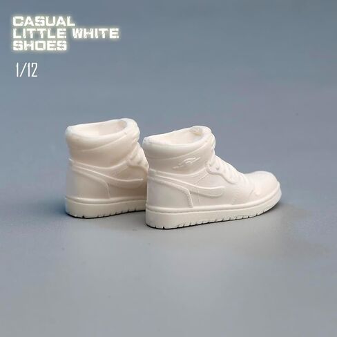 1/12 Scale Figure Shoes White Sport Shoes Model for 6-inches Action Figure Body Doll, Unisex Male Female 1/12 Action Figure Doll Shoes Match Accessory in Saudi Arabia