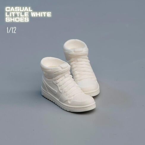 1/12 Scale Figure Shoes White Sport Shoes Model for 6-inches Action Figure Body Doll, Unisex Male Female 1/12 Action Figure Doll Shoes Match Accessory in Saudi Arabia