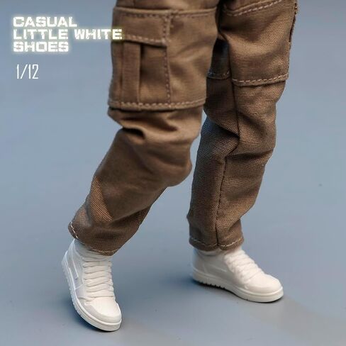 1/12 Scale Figure Shoes White Sport Shoes Model for 6-inches Action Figure Body Doll, Unisex Male Female 1/12 Action Figure Doll Shoes Match Accessory in Saudi Arabia