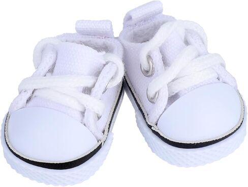 2pcs Doll Shoes, Mini Cute Fashion White Sneakers Cute Clothes Accessories for 15cm 17cm Dolls Outfit & Display (Dolls Not Included) in Saudi Arabia