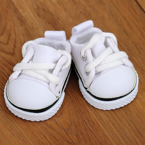 2pcs Doll Shoes, Mini Cute Fashion White Sneakers Cute Clothes Accessories for 15cm 17cm Dolls Outfit & Display (Dolls Not Included) in Saudi Arabia