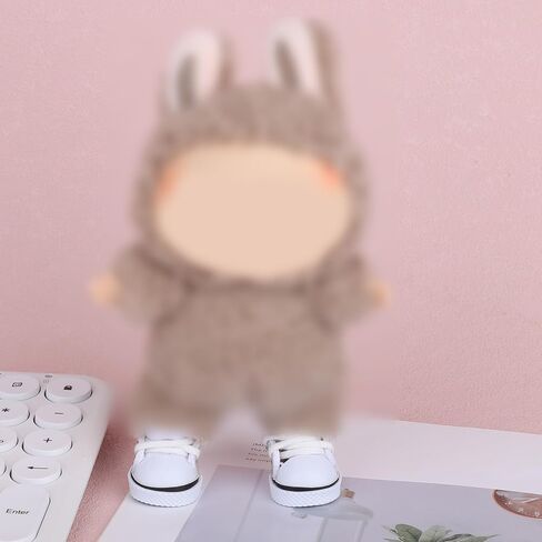 2pcs Doll Shoes, Mini Cute Fashion White Sneakers Cute Clothes Accessories for 15cm 17cm Dolls Outfit & Display (Dolls Not Included) in Saudi Arabia