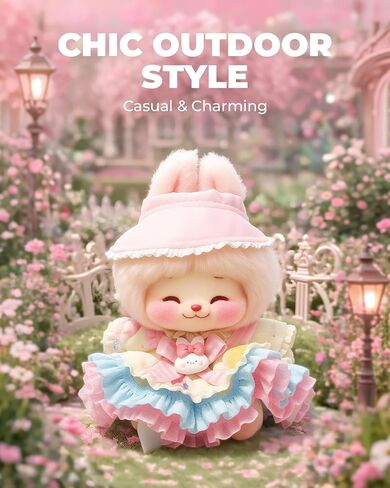 (2-Pack) 17cm Clothes Set, Black Plaid Outfit & Pink Plaid Dress Set, Stylish Doll Clothes with Bow Clip & Unique Metallic Details, Adorable Doll Accessories for 17cm Dolls in Kuwait