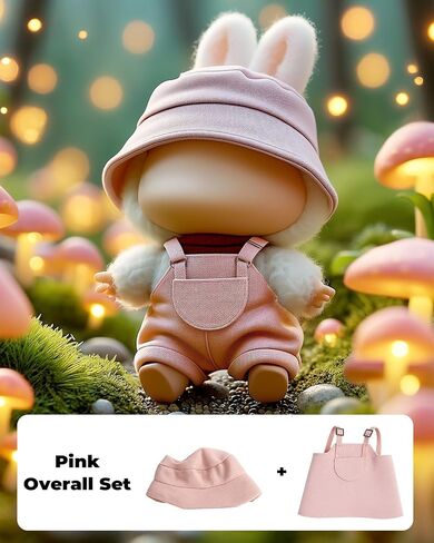 (2-Pack) 17cm Clothes Set, Black Plaid Outfit & Pink Plaid Dress Set, Stylish Doll Clothes with Bow Clip & Unique Metallic Details, Adorable Doll Accessories for 17cm Dolls in Kuwait
