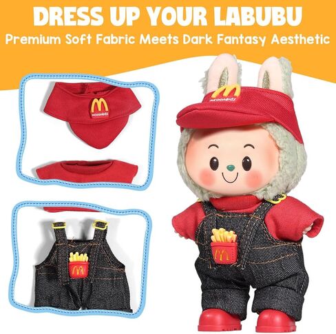 AICASE لمصمم ملابس LUBUBU/لألعاب LUBUBU ، ملابس مقدمة لدمية LUBUBU التي تبلغ مساحتها 17 سم ، وملابس قبعة من 3 قطع من أجل LA BUBU ، والبنين والبنات ، إكسسوارات ملابس رائعة للدمى (لا دمية) in Kuwait
