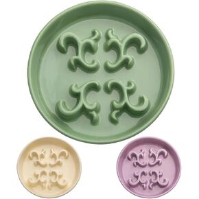 وعاء الكلب البطيء المغذي ، 0.6 كوب طبق طعام الكلب السيراميك لرواد سريع سلالة صغيرة ، وعاء اللغز للكلاب الصغيرة والقطط (الأرجواني الداكن) in Kuwait