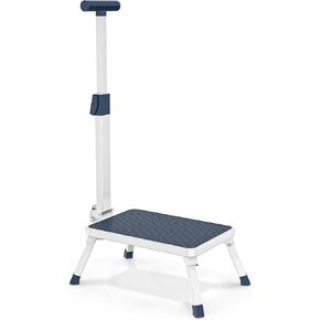 Step Stools with Handle, Stepping Stool for Adults Ederly Seniors Metal Stools with Handrail with Non-Slip Step Platform Metal Stepping Stool in Kitchen, Bathroom, Bedroom, 330 Lbs Capacity in Saudi Arabia