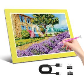 Zexalight A4 Light Box للتتبع ، وسادة خفيفة للطلاء الماس مع 8 مستويات/سطوع تعتيم بدون خطوة و 3 أوضاع ملونة ، طاولة ضوء لوحة نسخ فائقة للفنانين تتبع الرسم (الأسود) in Kuwait