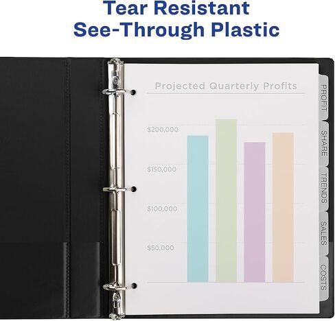 Avery 11449 Index Maker Print & Apply Clear Label Plastic Dividers, 5-Tab, Letter in Saudi Arabia