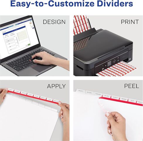 Avery 12450 Maker Maker Dividers ، 8-Tabs/Clear ، خطاب ، 5 مجموعات/PK in Kuwait
