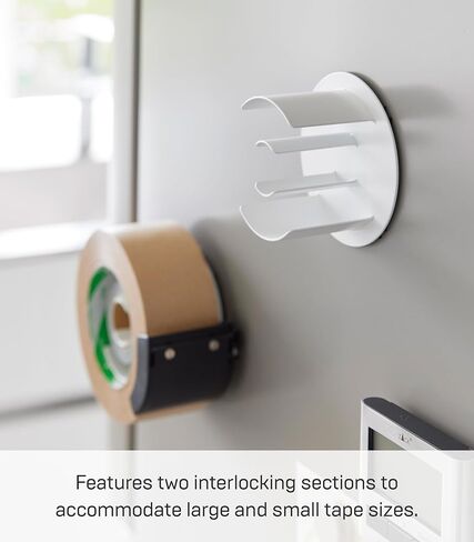 Yamazaki Home Tower Tape Dispenser With Magnetic Mount, Office Supplies Holder, Easy-Mount Design, Tape And Rubber Bands Organizer - Steel in Saudi Arabia
