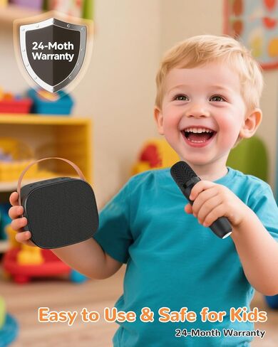 Mini Karaoke Machine for Kids Adults,Portable Bluetooth Karaoke Speaker for Adults Kids with 2 Microphones for 6 7 8 9 10 11 12 Years Old Girls Boys Gifts Toys for Christmas Birthday,Black in Saudi Arabia