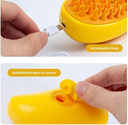 3-in-1 Rechargeable Pet Hair Brush: Massager, Steamy Comb & Self-Cleaning Mist Spray for Cats & Dogs in Saudi Arabia