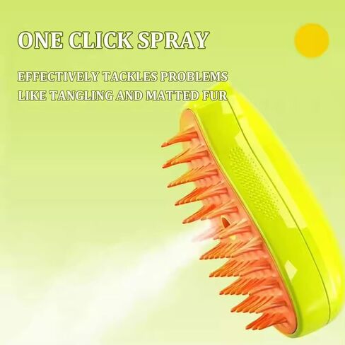 3-in-1 Rechargeable Pet Hair Brush: Massager, Steamy Comb & Self-Cleaning Mist Spray for Cats & Dogs in Saudi Arabia