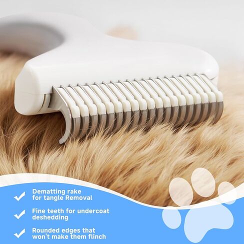 Pet Steam Brush for Dog & Cat - 3-in-1 Steam Grooming Slicker Brush & Undercoat Rake for Shedding - Self Cleaning Spray Comb with Mist for Long & Short Haired Pets - Includes Waterless Shampoo, Blue in Kuwait