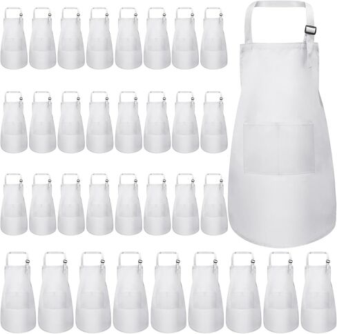 Handepo 35 Pcs Children Artists Aprons Adjustable Chef Apron Kids Painting Aprons for Cooking Kitchen Grilling Painting in Saudi Arabia