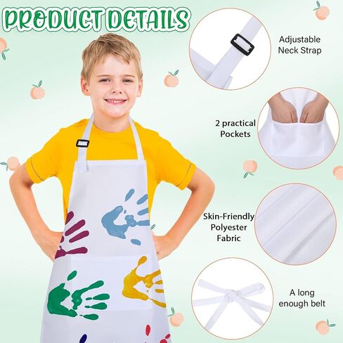 Handepo 35 Pcs Children Artists Aprons Adjustable Chef Apron Kids Painting Aprons for Cooking Kitchen Grilling Painting in Saudi Arabia