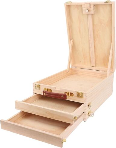 AsixxSix Sketchbox Easel ، صندوق سوبس سطح المكتب الخشبي القابل للتعديل مع درجتين لطلاء اللوحة القماش 24 بوصة ، منظم تخزين فني محمول خفيف الوزن للفنون للبالغين in Saudi Arabia
